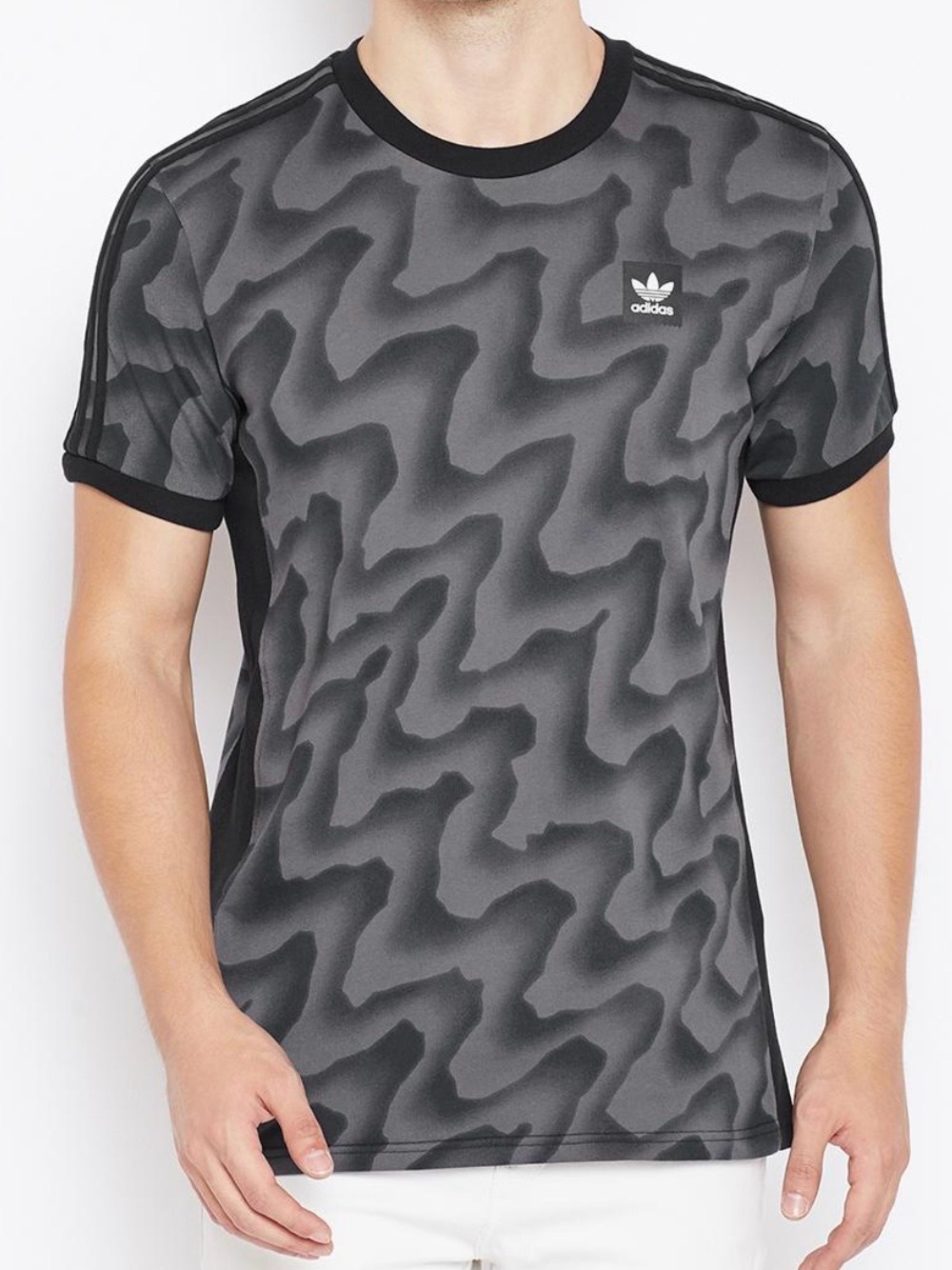 ADIDAS Originals Charcoal Warp Printed T-Shirt - Men’s L - Like New